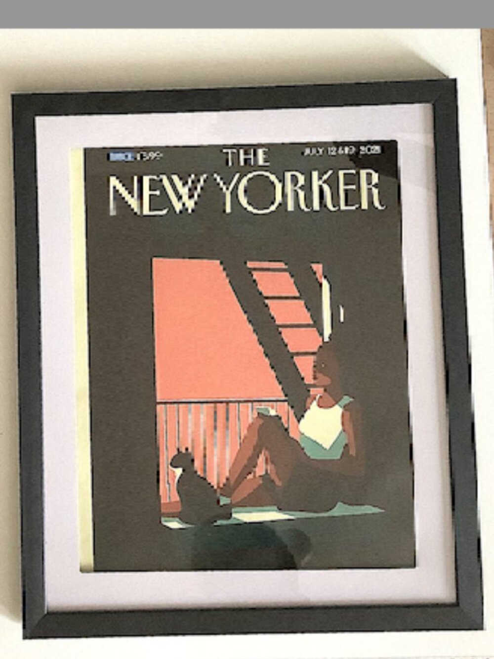 Framed The New Yorker  magazine:  July 12 , 2021, "Escape", by Malika Favre